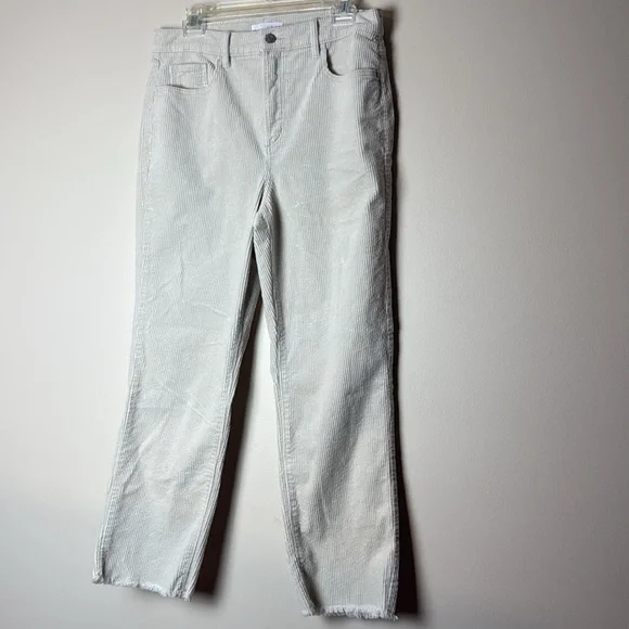 LOFT Made And Loved Straight Corduroy Pants Whisper White Size 8 / 29 - Picture 2 of 9